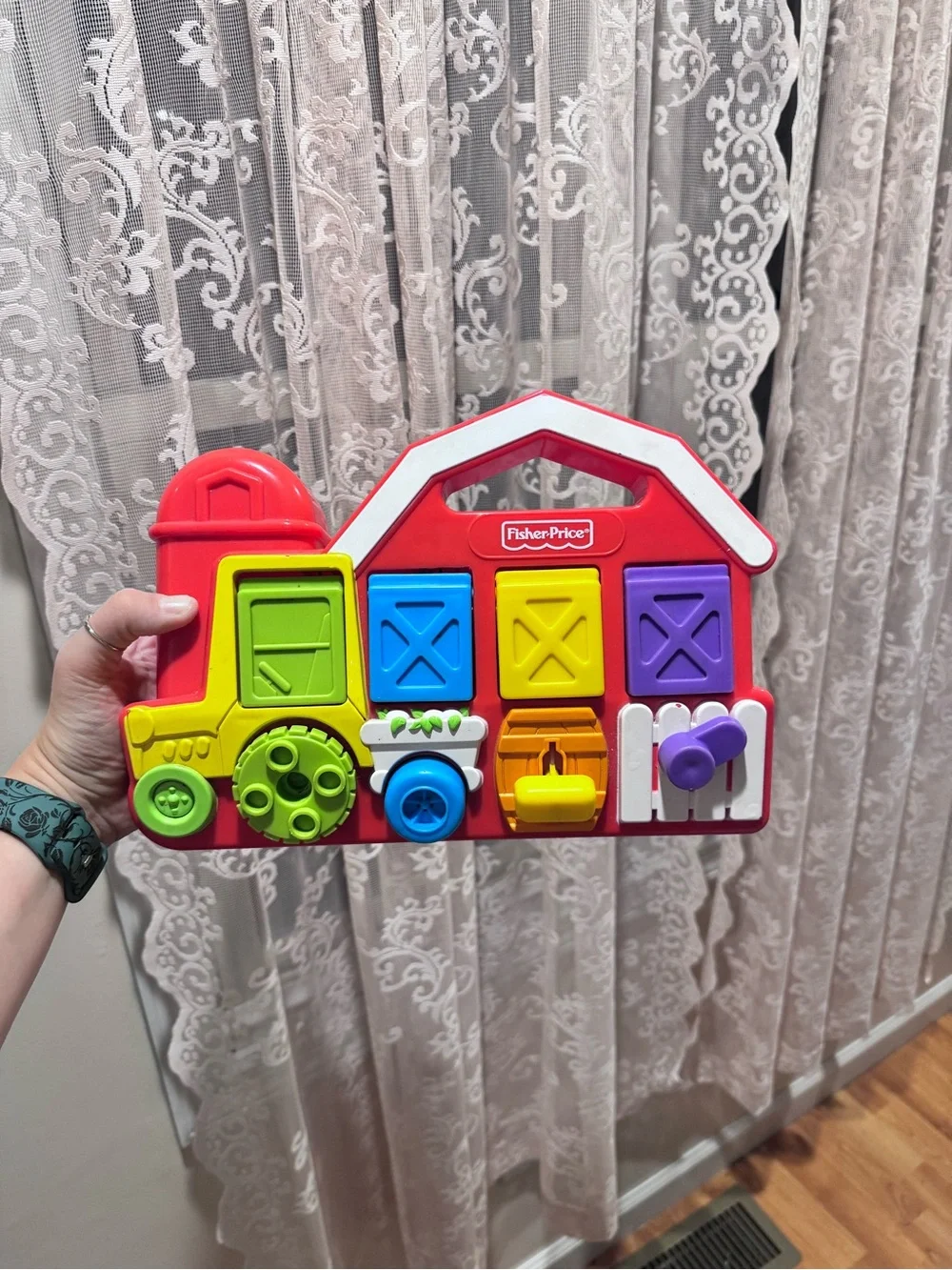Fisher-Price Red Barn Activity Playset with Bright Primary Shapes